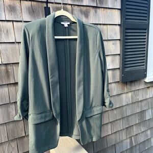 BAR III, Open Sweater, Dress Jacket, Green, Medium, Shoulder Pads